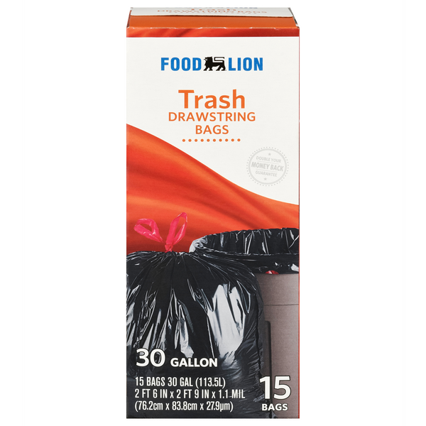 Food Lion Trash Bags Drawstring 30 Gallon