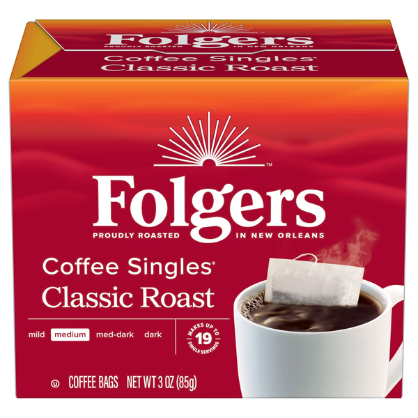 Folgers Classic Roast Medium Roast Coffee Singles Bags
