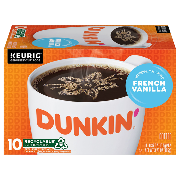 Dunkin' French Vanilla Flavored Medium Roast K-Cup Coffee Pods