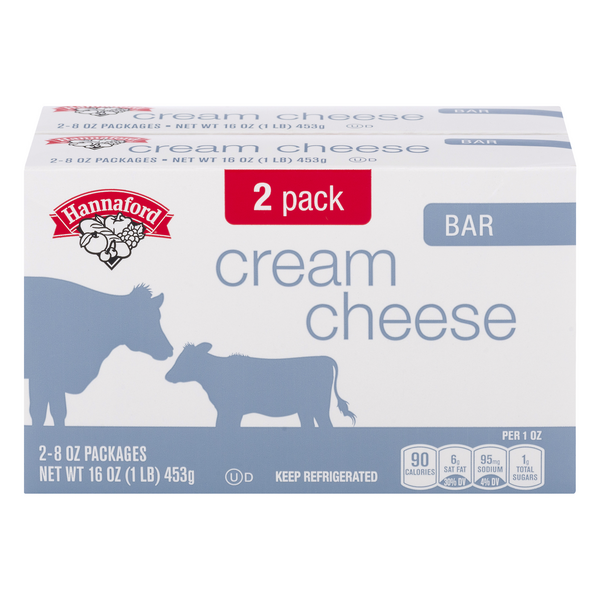 Hannaford Cream Cheese Bars 8 oz ea - 2 ct