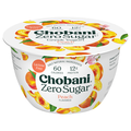 Chobani Zero Sugar Non Fat Peach Greek Yogurt Cup