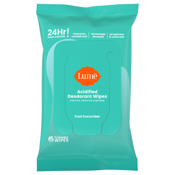 Lume Women's Cool Cucumber Acidified Deodorant Wipes