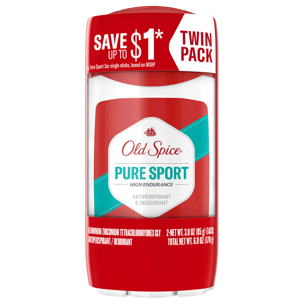 Old Spice High Endurance Pure Sport Antiperspirant Deodorant 3 oz/2 ct