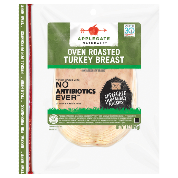 Applegate Naturals Antibiotic Free Oven Roasted Turkey Breast Sliced