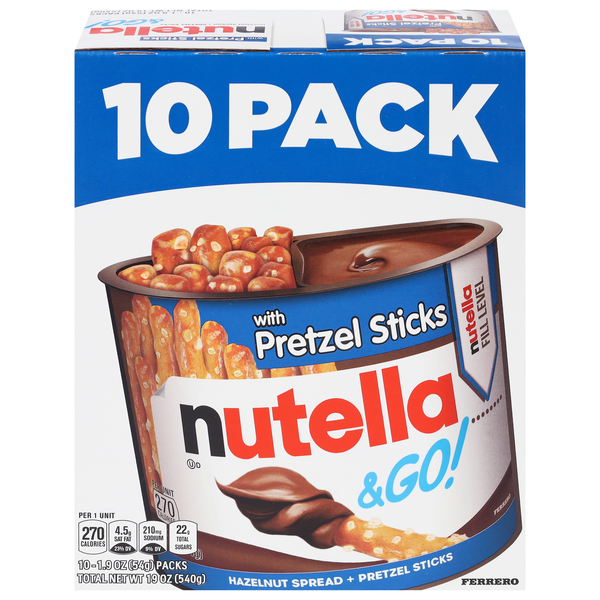 Nutella & Go! Hazelnut Spread + Pretzel Sticks - 10 ct
