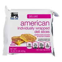 Food Lion Deluxe Yellow American Cheese Deli Slices - 24 ct