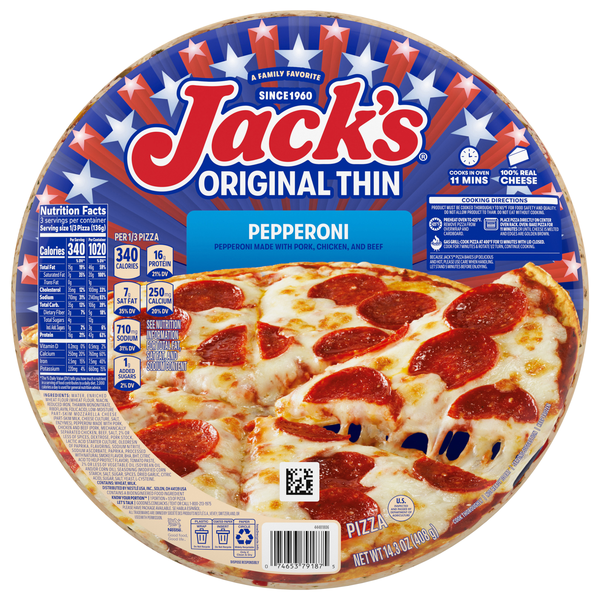 Jack's Original Thin Pepperoni Pizza Frozen