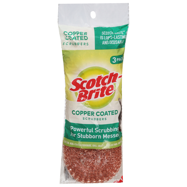 Scotch-Brite Copper Coated Scrubbing Scour Pads, 3 Scouring Scrubber