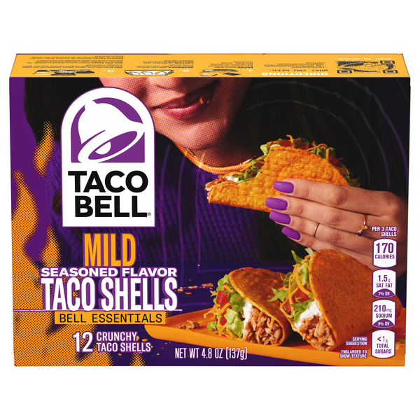 Taco Bell Mild Seasoned Crunchy Hard Taco Shells - 12 ct