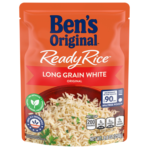 Ben's Original 90 Second Microwave Ready Rice Long Grain White Original