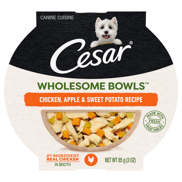 Save on Cesar Wholesome Bowls Adult Wet Dog Food Chicken Apple & Sweet