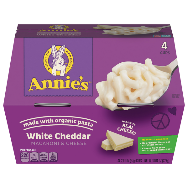 Annie's Macaroni & Cheese White Cheddar Cups Organic - 4 ct