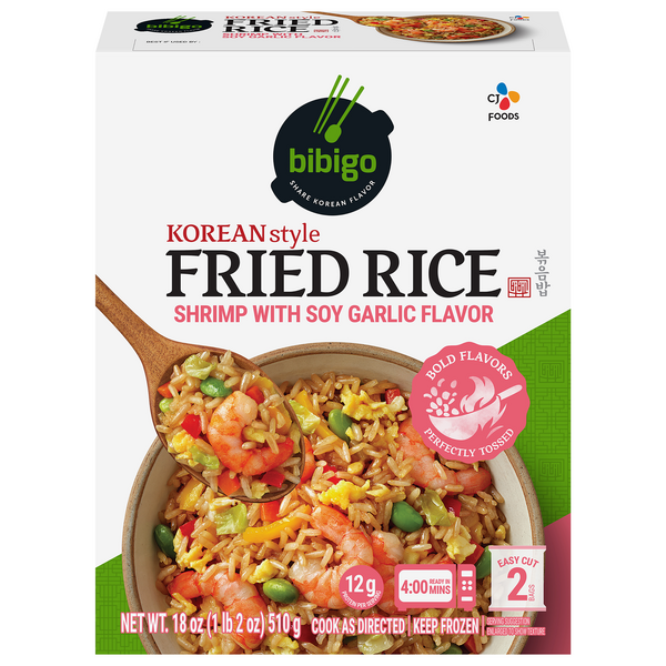 Save on Bibigo Fried Rice Korean Style Shrimp with Soy Garlic Flavor