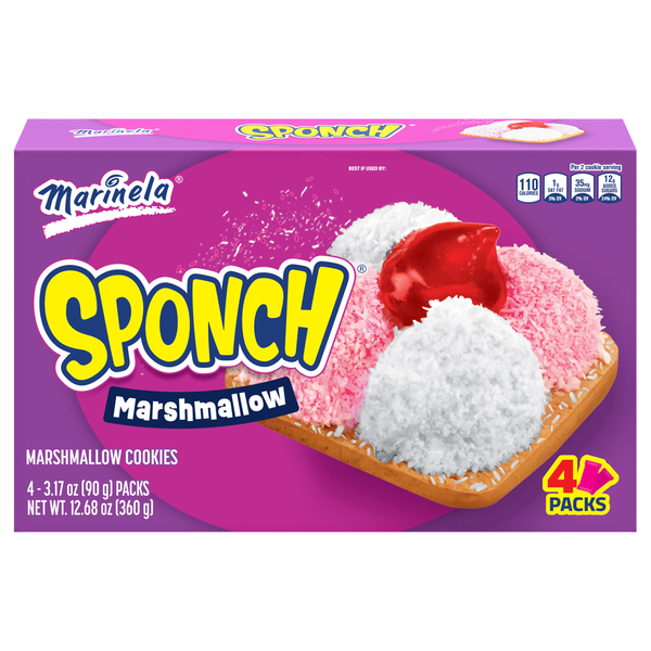 Marinela Sponch Coconut & Strawberry Marshmallow Cookies - 4 ct