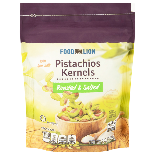 Food Lion Roasted & Salted Pistachio Kernels with Sea Salt