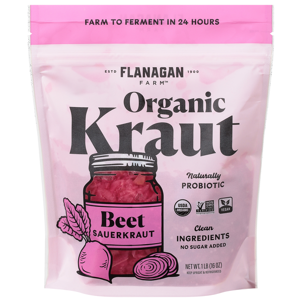 Flanagan Farm Organic Beet Sauerkraut Refrigerated