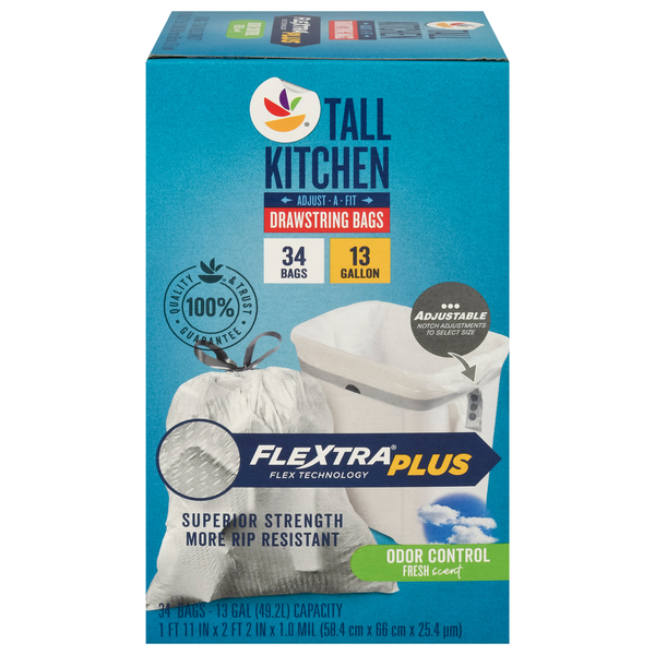 Our Brand Kitchen Drawstring Tall Fresh Scent Trash Bags 13 Gallon