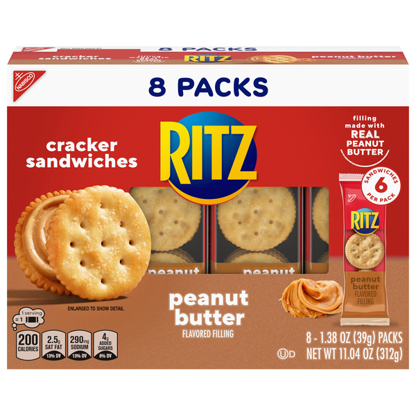 Nabisco Ritz Peanut Butter Sandwich Crackers - 8 ct
