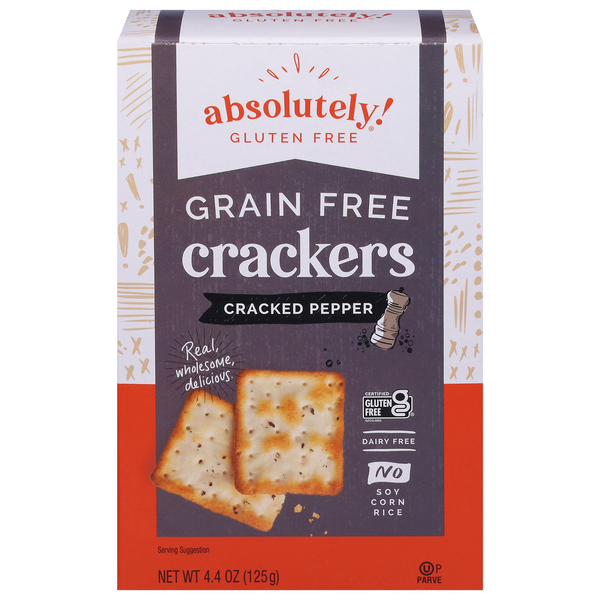 Save on Absolutely! Gluten Free Grain Free Crackers Cracked Pepper