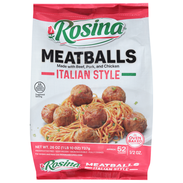 Rosina Italian Style Beef Pork & Chicken Meatballs - apx 52 ct Frozen