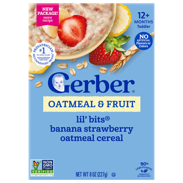 Gerber Lil' Bits Toddler Banana Strawberry Oatmeal Cereal