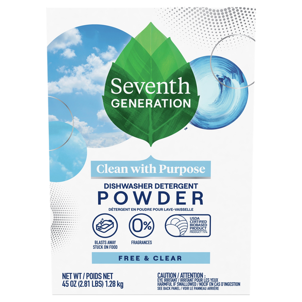 Seventh Generation Dishwasher Detergent Powder Free & Clear Natural