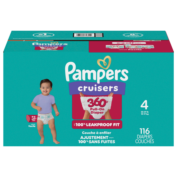 Pampers Cruisers 360 Fit Size 4 Baby Diapers 22-37 lb