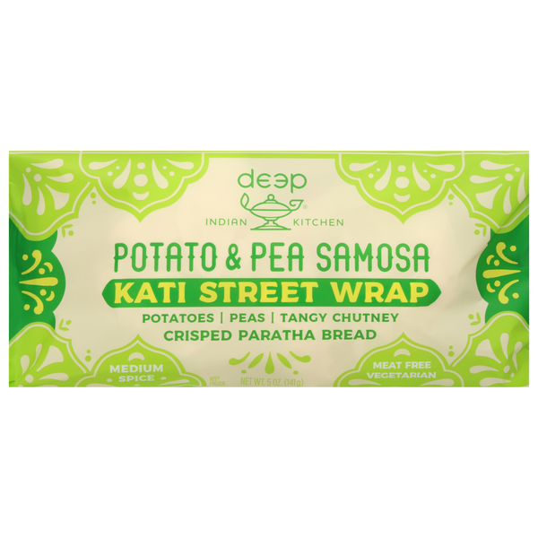 Deep Indian Kitchen Vegetarian Potato & Pea Samosa Kati Street Wrap Frozen