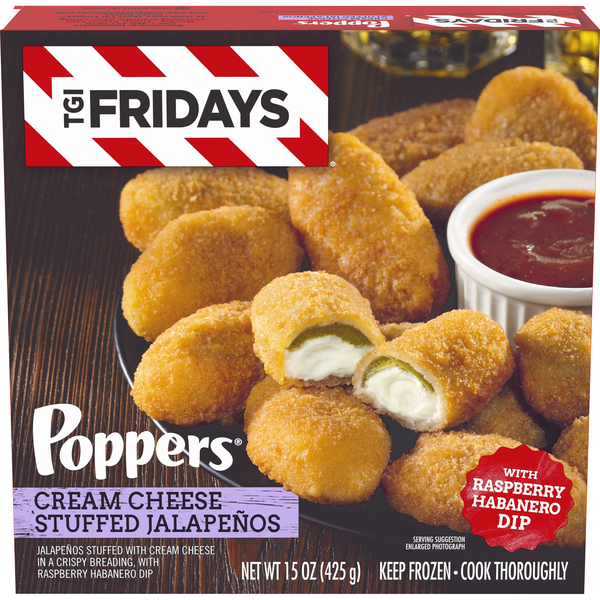 TGI Fridays Poppers Cream Cheese Stuffed Jalapenos w/Habanero Dip Frozen