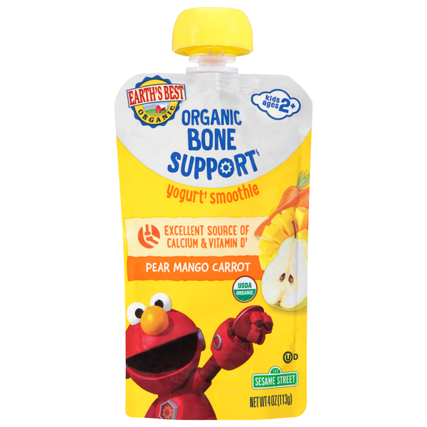 Earth's Best Organic Sesame Street Pear Mango Carrot Yogurt Smoothie