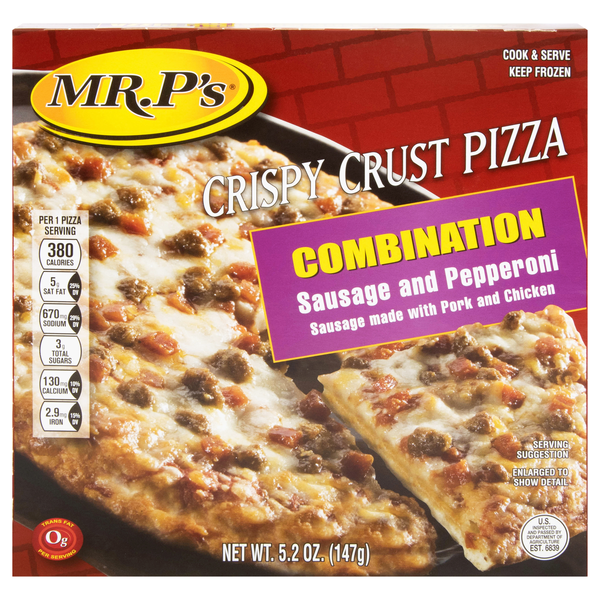 Mr. P's Crispy Crust Combination Sausage & Pepperoni Pizza Frozen