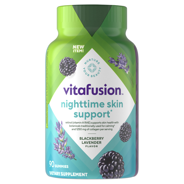 vitafusion Blackberry Lavender Nighttime Skin Support Gummies