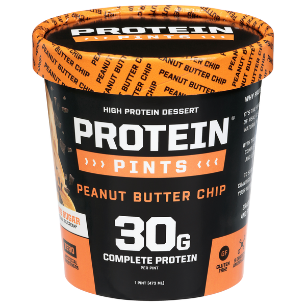 Protein Pints Peanut Butter Chips High Protein Dessert Frozen