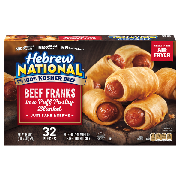 Hebrew National Kosher Beef Franks in a Puff Pastry Blanket - 32 ct Frozen