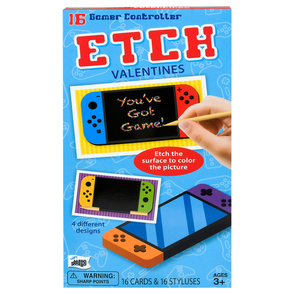 Mello Smello Etch Valentine's Day Gamer Controller Cards & Styluses