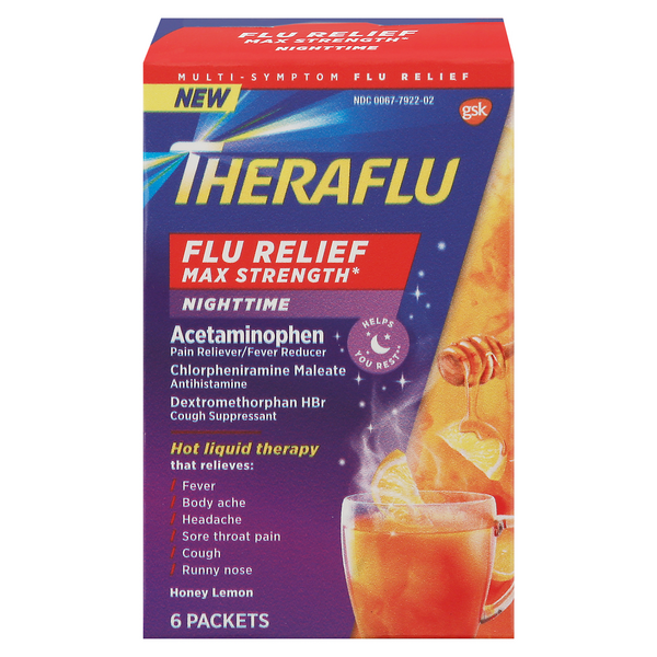 Save on Theraflu Flu Relief Nighttime Max Strength Packets Honey Lemon