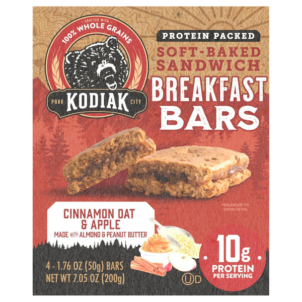 Kodiak Protein Cinnamon Oat Apple Soft-Baked Sandwich Breakfast Bars 4 ct
