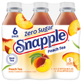 Snapple Zero Sugar Peach Flavored Iced Tea - 6 pk Plastic