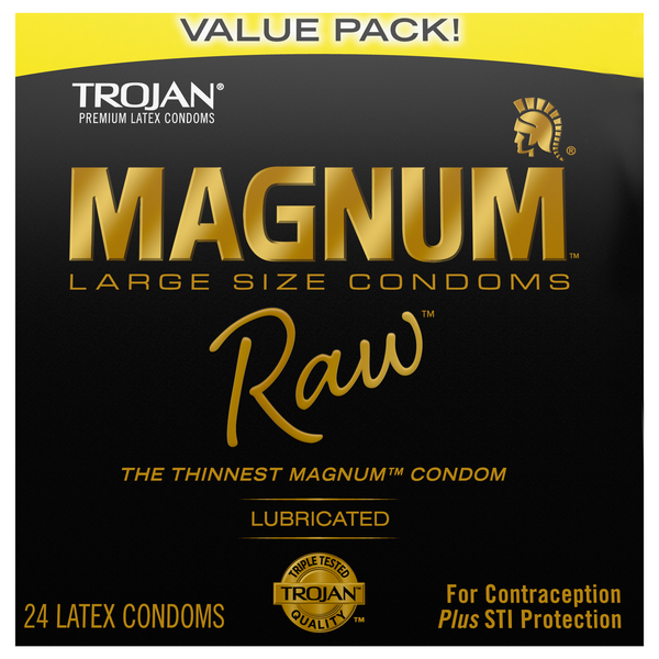 Trojan Magnum Raw Large Size Lubricated Condoms