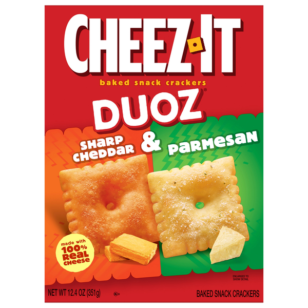Cheez-It Duoz Sharp Cheddar & Parmesan Baked Cheese Crackers