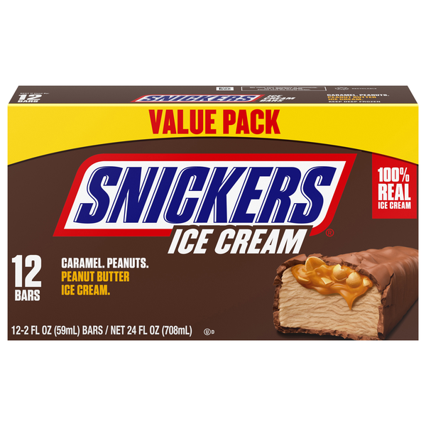 SNICKERS Peanut Butter Ice Cream Bars - 12 ct
