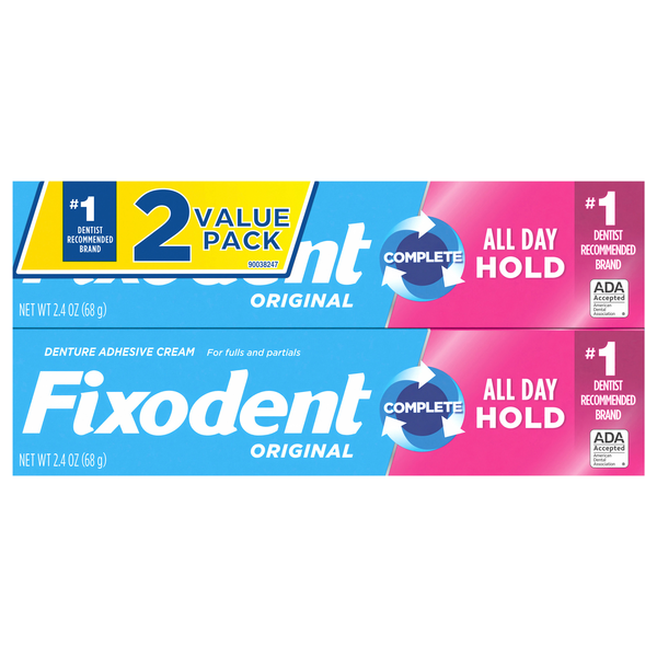 Fixodent Original Denture Adhesive Cream Value Pack - 2 ct