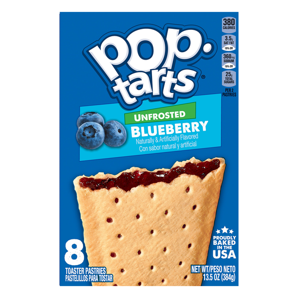 Pop-Tarts Unfrosted Blueberry Toaster Pastries - 8 ct