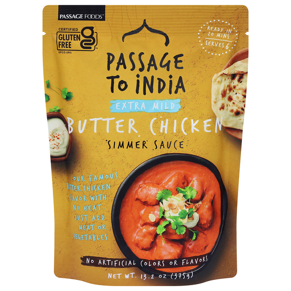 Passage To India Gluten Free Extra Mild Butter Chicken Simmer Sauce