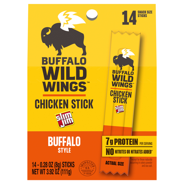 Slim Jim Buffalo Wild Wings Style Chicken Sticks - 14 ct