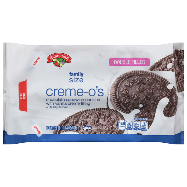 Hannaford Double Filled Creme-O's Chocolate Sandwich Cookies Family Size