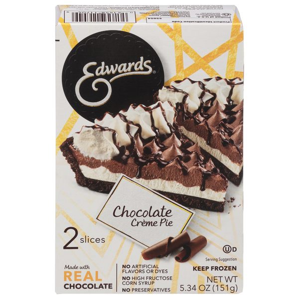 Edwards Chocolate Creme Pie Slices - 2 ct Frozen