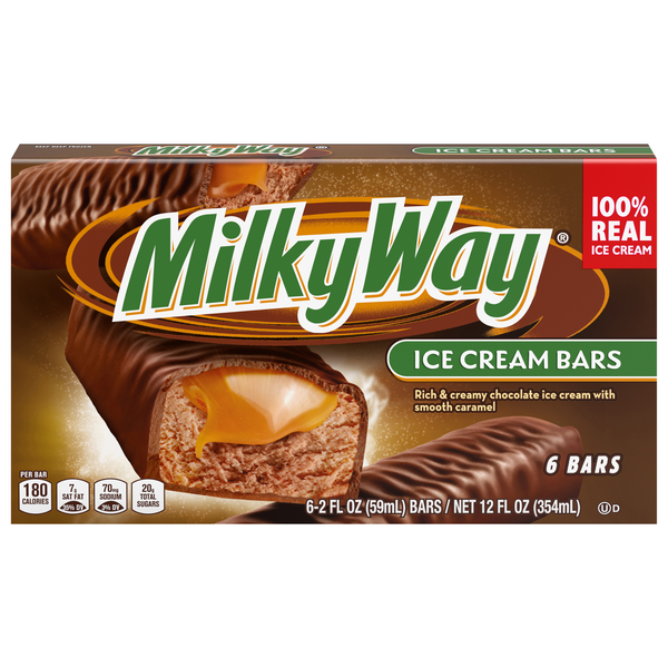 MILKY WAY Chocolate with Caramel Ice Cream Bars - 6 ct
