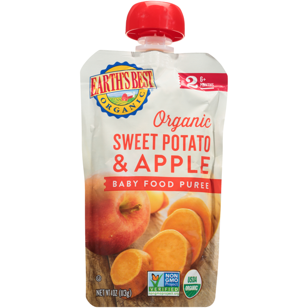 Earth's Best Organic 2 Baby Food Sweet Potato & Apple Puree