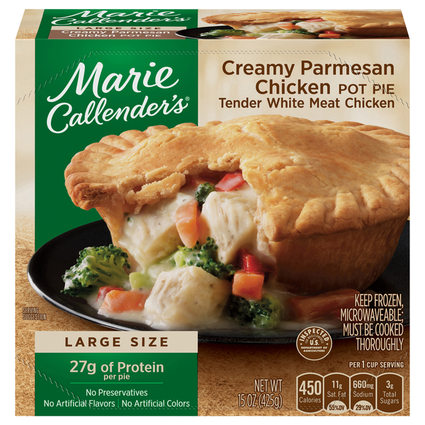 Marie Callender's Creamy Parmesan Chicken Pot Pie Large Size Frozen Meal